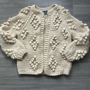 Modcloth Textured Knit Cream Cardigan
